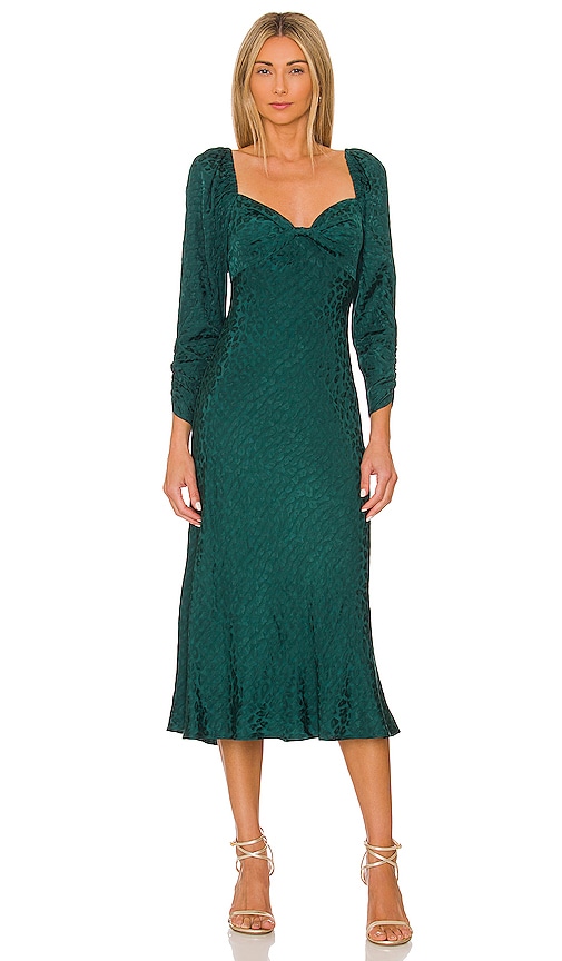 view 1 of 3 Cheyanne Midi Dress in Dark Jade Green