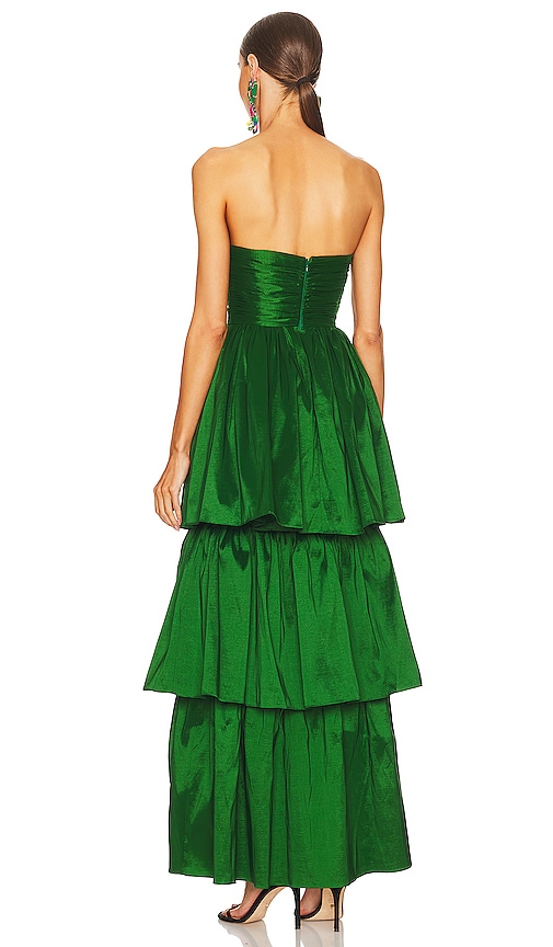 I'm All Yours Emerald Green Ruffled Maxi Dress