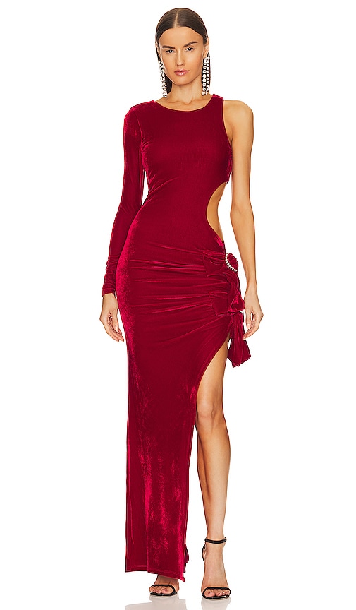 view 1 of 5 Edith Gown in Crimson Red