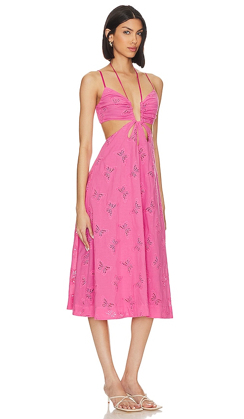 view 2 of 3 x Jetset Christina Farrah Midi Dress in Fuchsia Pink