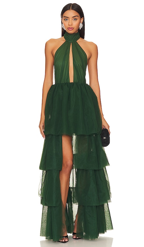 TFNC JANET FOREST GREEN MAXI DRESS