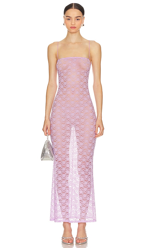 view 1 of 3 Lia Sheer Gown in Lilac Purple