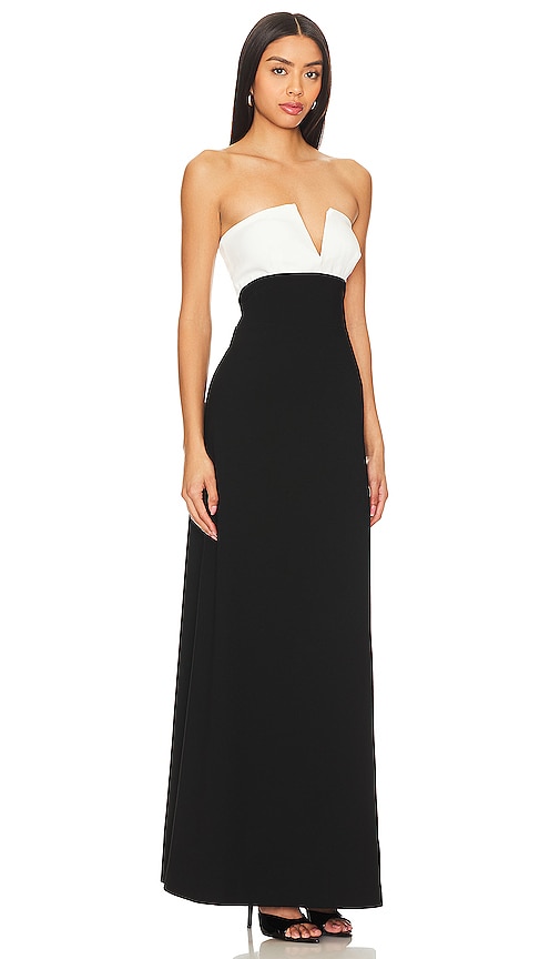 view 2 of 3 Anais Strapless Gown in Black & White