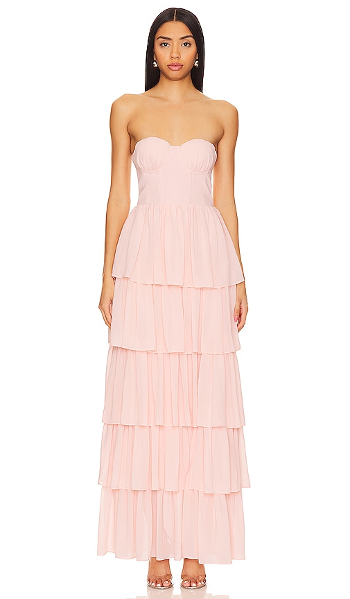Shop the Fifth Avenue Bow Back Maxi Dress Baby Pink | Selfie Leslie