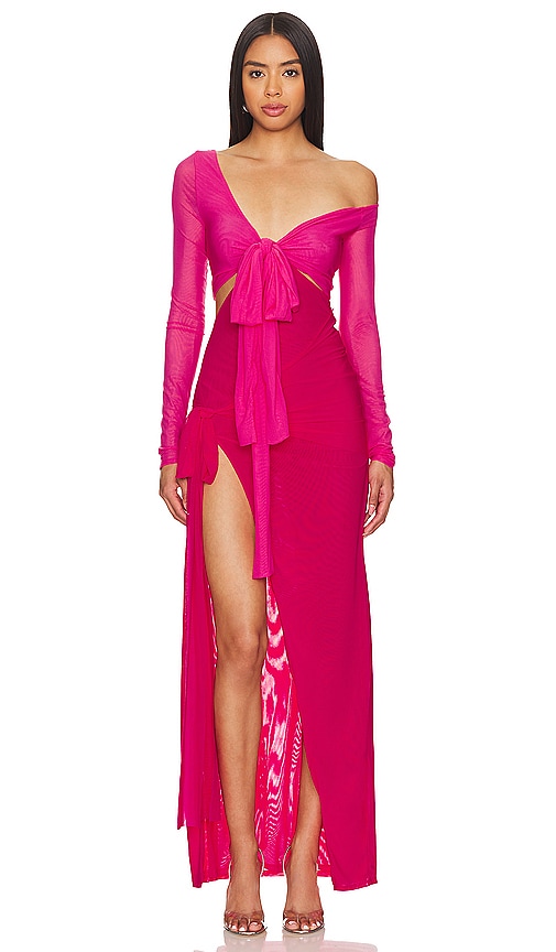 Shop Lovers & Friends Jayleen Asymmetric Dress In Fuchsia