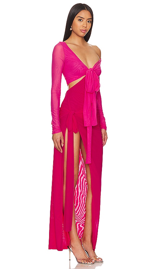 Shop Lovers & Friends Jayleen Asymmetric Dress In Fuchsia