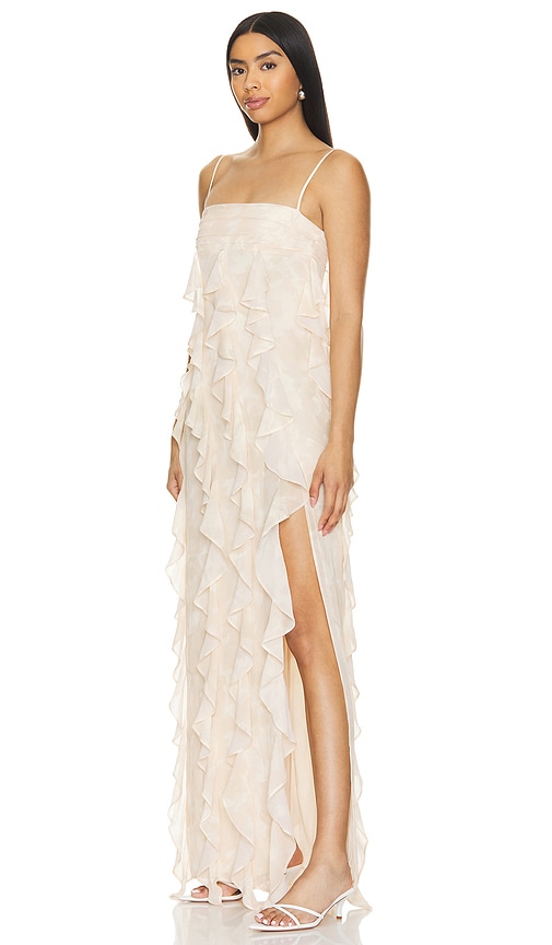 Shop Lovers & Friends Noa Gown In Sand Beige Floral