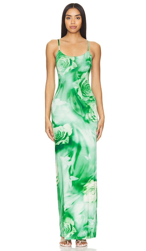 view 1 of 3 Zura Maxi Dress in Green Rose Swirl