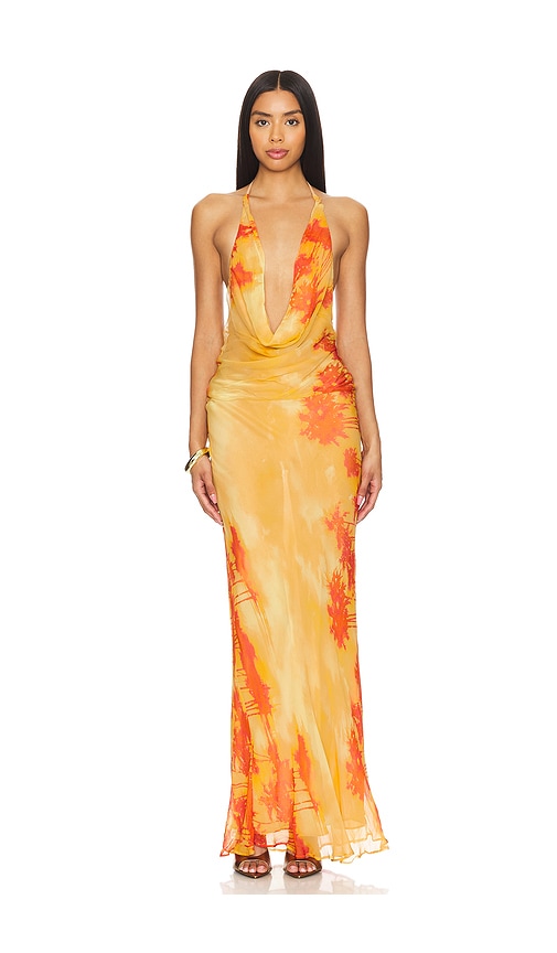 view 1 of 3 Raven Maxi Dress in Orange Sunset