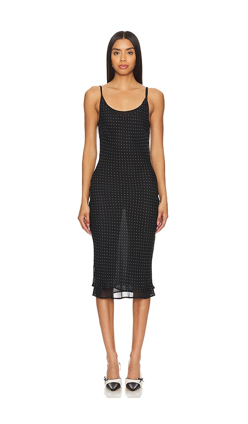 view 1 of 4 Stella Midi Dress in Black Polka Dot