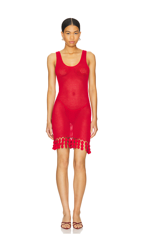 view 1 of 3 Consuelo Crochet Mini Dress in Red