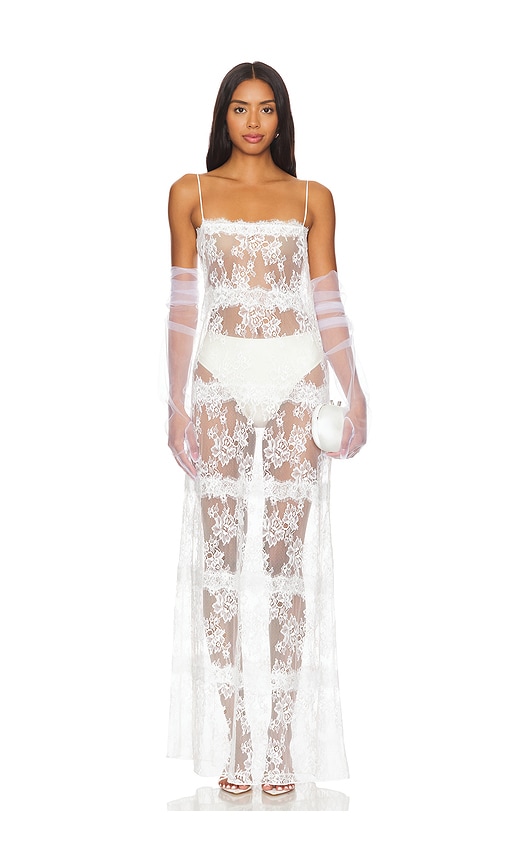 view 1 of 3 x Maggie MacDonald Millie Sheer Maxi Dress in White