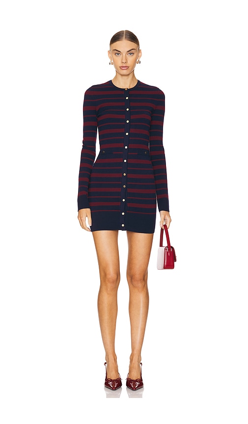 view 1 of 3 Alainna Striped Dress in Red & Navy