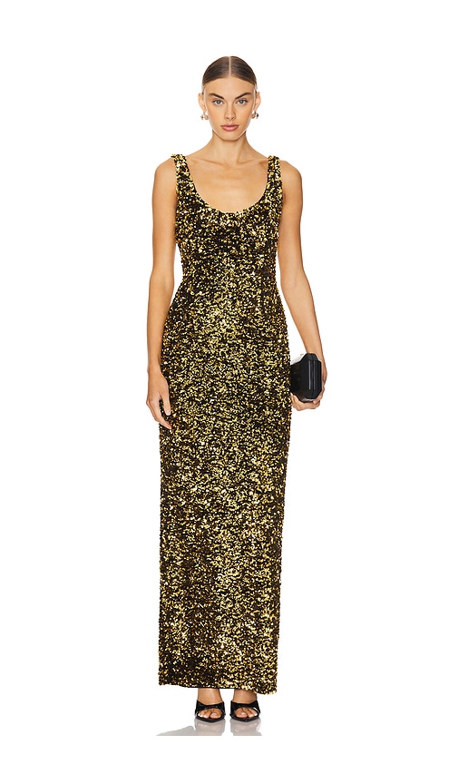 view 1 of 3 Ginger Sequin Gown in Disco Gold