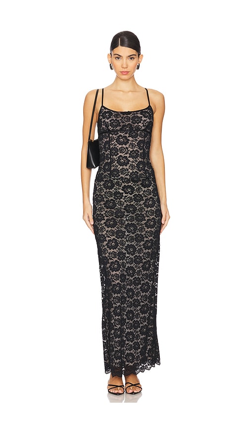 Shop Lovers & Friends Leila Sheer Gown In Black