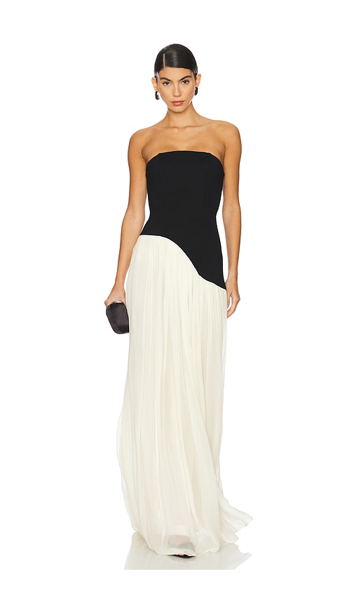 view 4 of 4 Alice Strapless Gown in Black & Cream