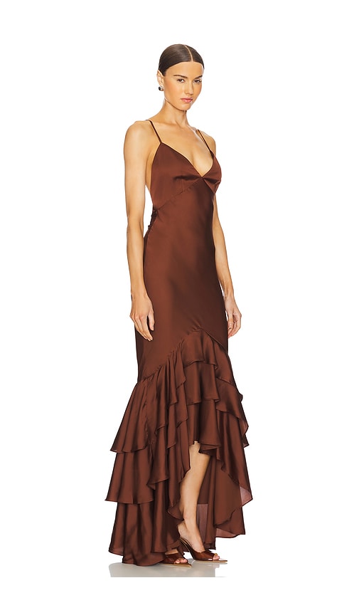 view 2 of 3 Cleo Gown in Chocolate Brown