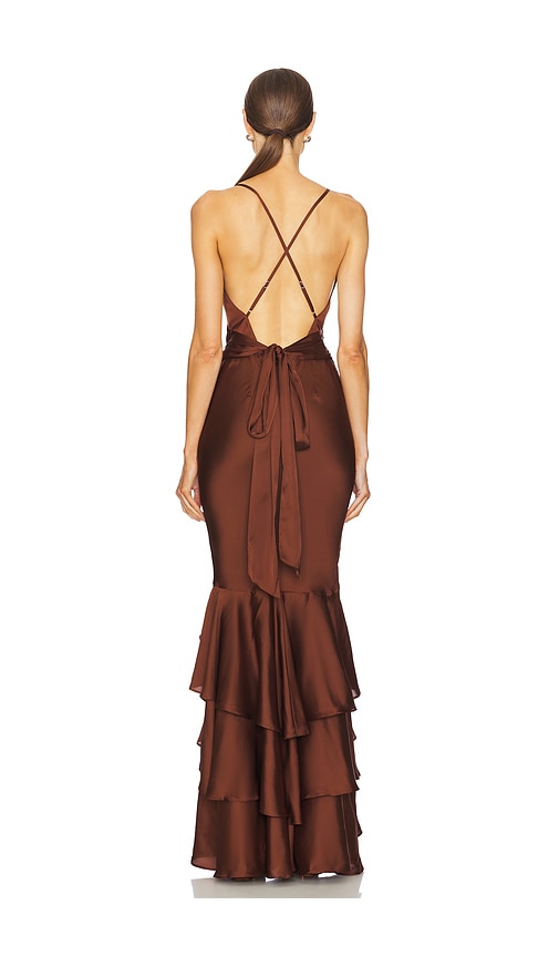 view 3 of 3 Cleo Gown in Chocolate Brown