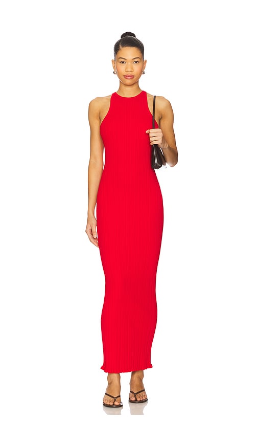 Lovers & Friends Dover Rib Midi Dress In Red