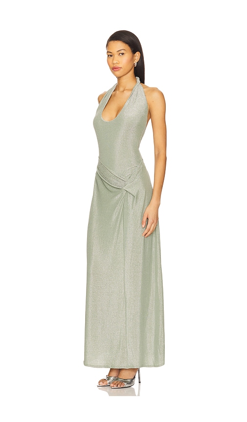 view 2 of 4 Angelina Maxi Dress in Sage Green Shine