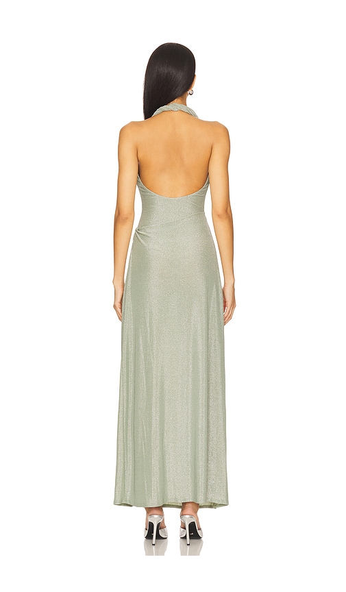 view 3 of 4 Angelina Maxi Dress in Sage Green Shine