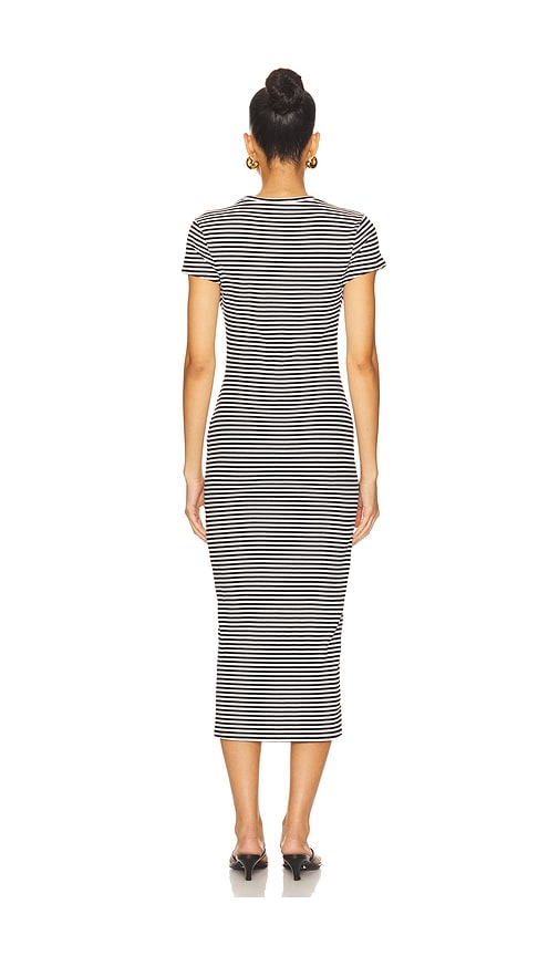 view 3 of 4 Adrian Midi Dress in Black & White Stripe
