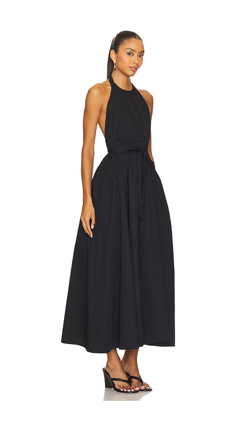 Idun Halter Neck Midi Dress in Black. - size XS (also in L, M, S, XL, XXS)