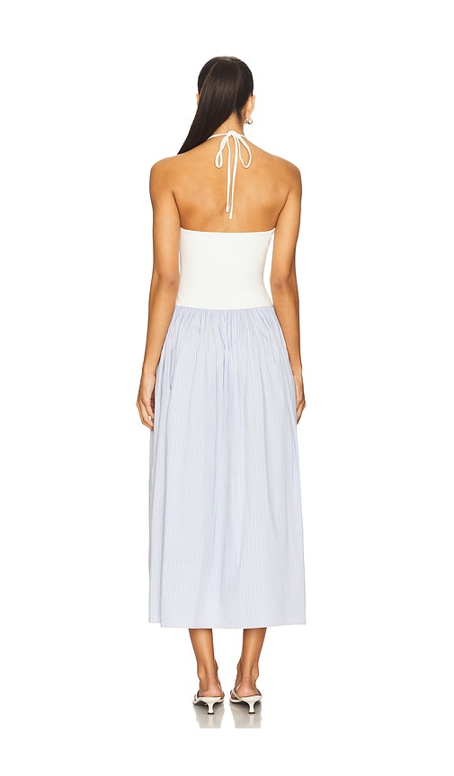 view 3 of 3 Skylar Midi Dress in White & Blue Stripe