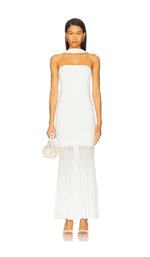 view 1 of 3 x Yhasmina Ferrara Kelly Pleated Knit Dress in White