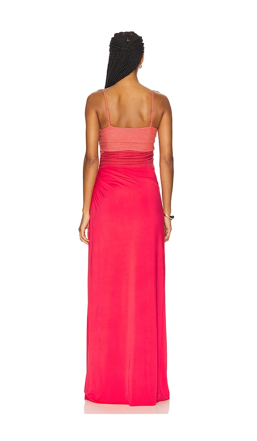view 3 of 4 Nika Maxi Dress in Pink And Coral Shine