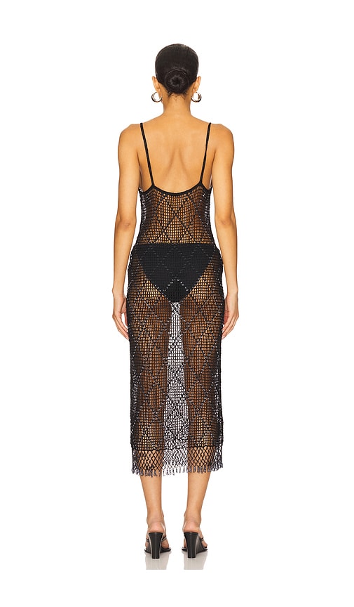 view 3 of 4 Katja Beaded Crochet Midi Dress in Black