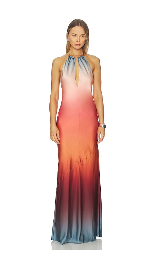 view 1 of 3 Marie Gown in Orange Blue Ombre