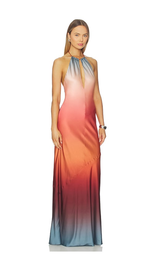 view 2 of 3 Marie Gown in Orange Blue Ombre