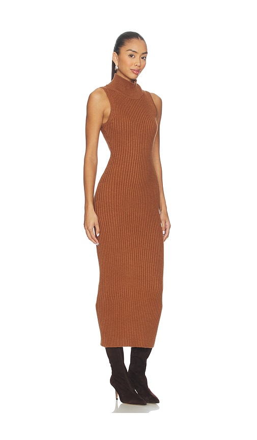 view 2 of 3 Cary Mock Neck Midi Dress in Chestnut