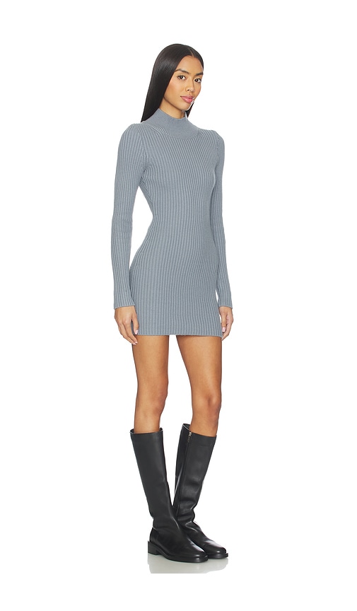 view 2 of 4 Noha Mock Neck Mini Dress in Slate Blue