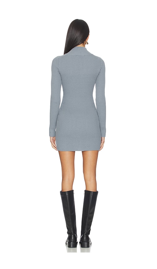 view 3 of 4 Noha Mock Neck Mini Dress in Slate Blue