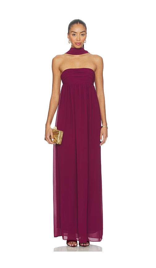 Lovers & Friends Soleil Gown In Burgundy