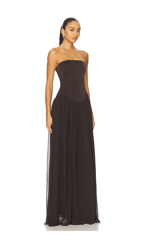 Lovers & Friends Delia Gown In Brown