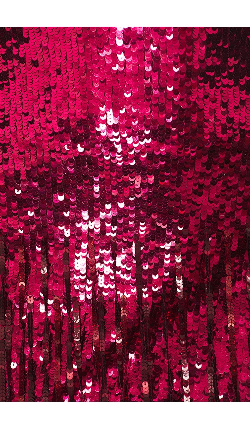 view 4 of 4 Isabetta Sequin Fringe Mini Dress in Dark Red Sequin