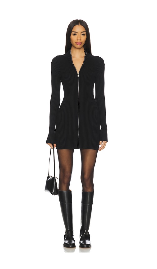 view 1 of 3 Zenni Zip Front Mini Dress in Black