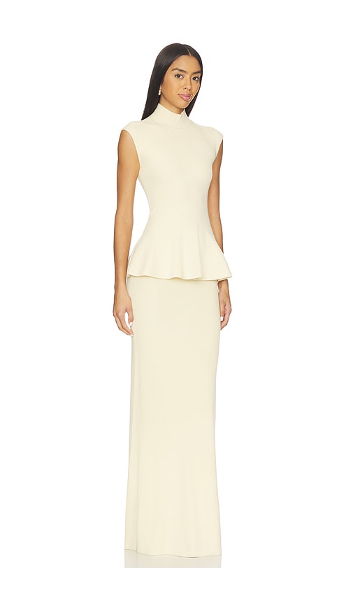 view 2 of 3 x Christina Elezaj Florie Mock Neck Maxi Dress in French Vanilla
