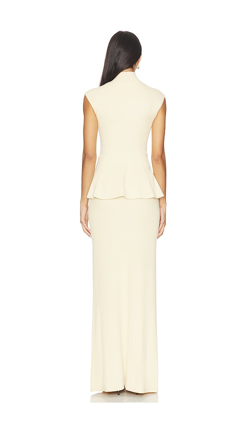 view 3 of 3 x Christina Elezaj Florie Mock Neck Maxi Dress in French Vanilla