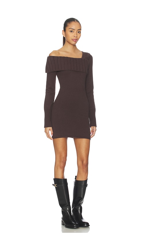 Lovers & Friends Sunna Off The Shoulder Mini Dress In Brown