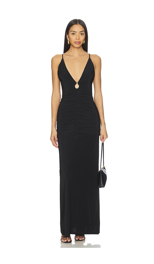Lovers & Friends X Christina Elezaj Eugene Gown In Black