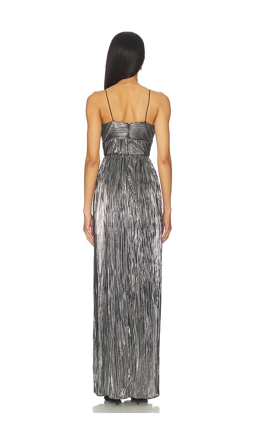 view 3 of 4 Emmy Gown in Silver & Black Metallic