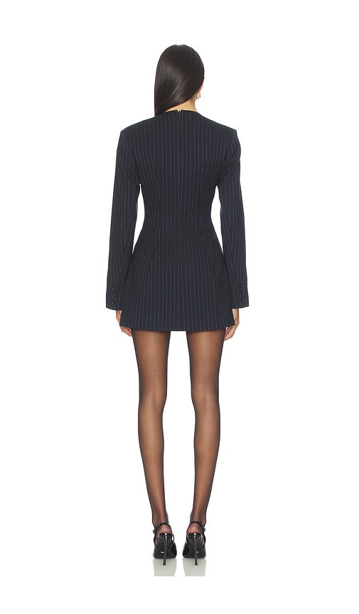 view 3 of 4 Peyton Mini Dress in Navy Pinstripe