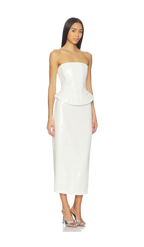 Lovers & Friends Alexia Sequin Midi Dress In White