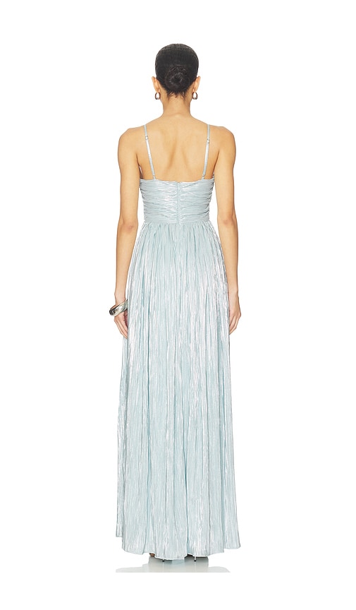 view 3 of 4 Ashley Gown in Dusty Blue Metallic