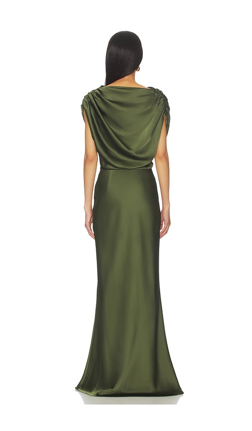 view 3 of 3 Liliana Gown in Hunter Green