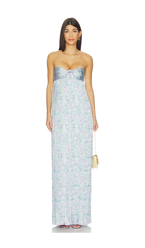 view 1 of 4 Doris Gown in Blue Green Floral